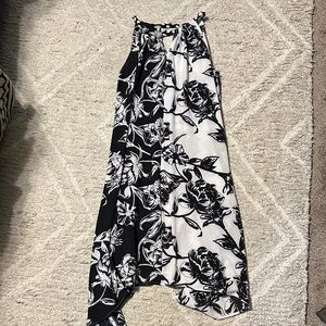 Black and White Floral Dress/Beach Cover up